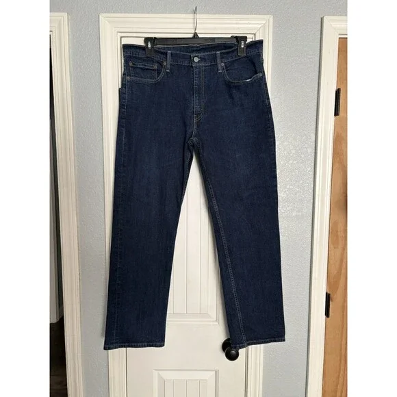 Men's Levi's 514 Straight Fit Stretch Jeans 38X30 Dark Wash Levi Strauss - Picture 1 of 7